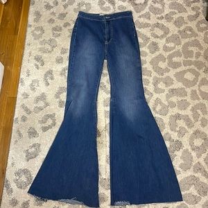 Free people dark wash flare jeans